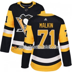 Pittsburgh Penguins Hockeydrakt Evgeni Malkin 71 2017-2018 Svart Adidas Authentic - Dame